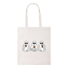3 Getränke 3 Geister Tragetasche süß Baumwolle Shopper Geschenk Geschenke neu Halloween gruselig