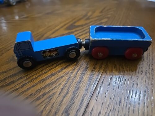 Brio Blue Wood Magnetic Train Car Thomas the Train Tank Engine  - Afbeelding 1 van 4