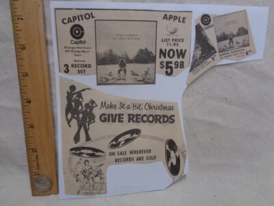 George Harrison All Things Must Pass vintage AD from newspaper clipped 1970 OLD