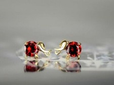 14k Yellow Gold Elephant Birthstone Screw Back Earring