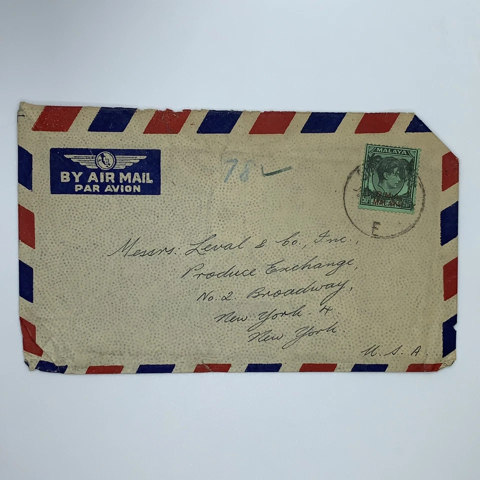 1945 BMA MALAYA MALAYSIA STRAITS COVER TO US, SELO OVPT administrador militar britânico - Imagem 4 de 4