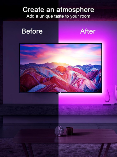 LED TV Hintergrundbeleuchtung 1M für 32-50 Zoll TV, USB Led Strip mit Musik Sync, RGB TV Backlight Bluetooth APP&Fernsteuerung, Led Fernseher Beleuchtung für Deko