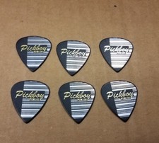 Lot of 6 Pickboy Black/ gold 1.00mm POM Polyacetal Guitar Picks