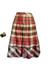 Talbots NWT 2P Skirt 89 Cotton Lined Pleated Plaid Pattern 23.5" Long Elegant