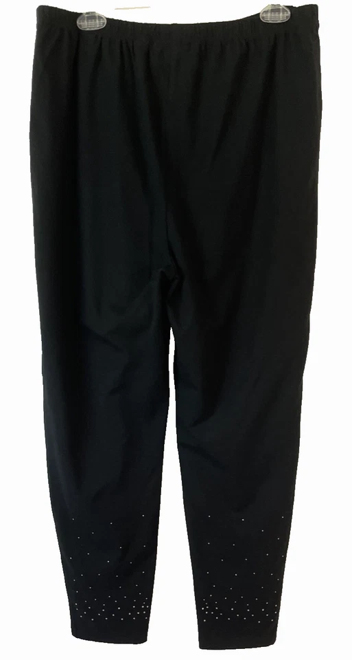 Leggings de punto Quacker Factory brillantes negros talla L Pull On A15774 para mujer ZD15 Foto 2 de 4