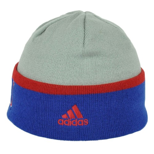 NCAA Adidas Kansas Jayhawks KY52Z Cuffed Gray Blue Knit Beanie Winter Hat - Picture 3 of 3