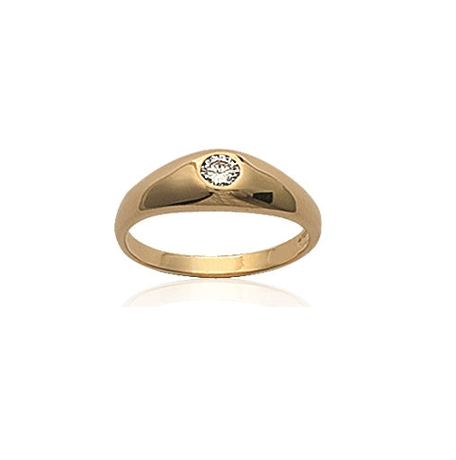 Alliance En Zirconium Plaqué Or 18 Carats - Taille 46 à 70, Jon Bombé, Neuf