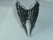 RHINESTONE WINGS COCKTAIL RING SIZE 6 ADJUSTABLE BAND