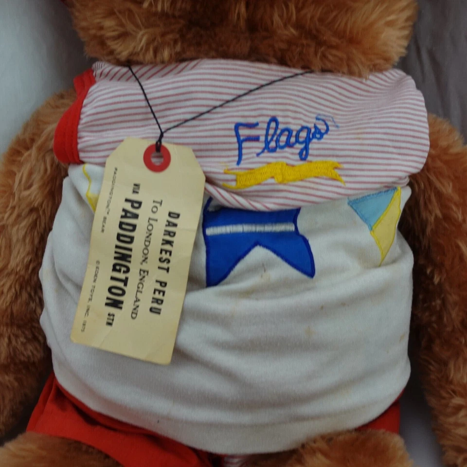 Paddington Bear 1975 Darkest Peru to London England 29" Plush Stuffed - Image 2 of 4