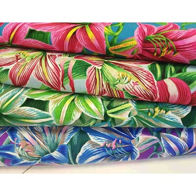 Kaffee Fassett Kollektiv Amaryllis natürlich 100 % Baumwolle Steppkleidung Stoff