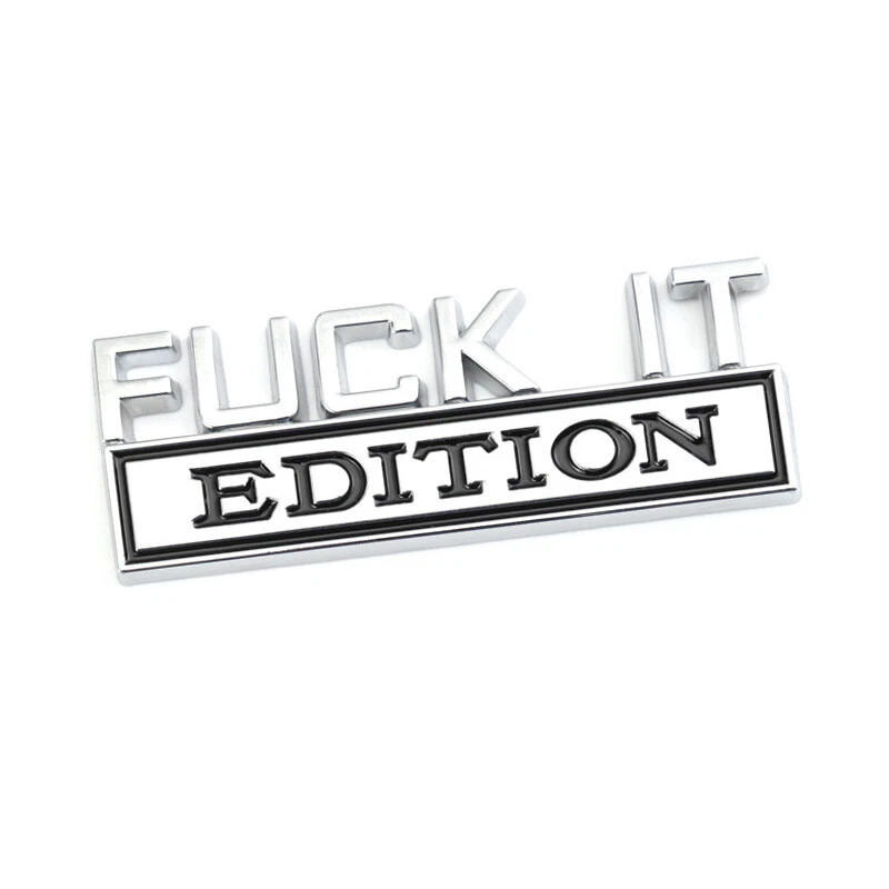 2x Chrome Black F*CK IT Edition Fender Emblem for Ram Ranger Edge Sierra F150 - Image 3 of 3