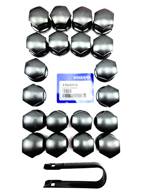 20x Originale Volvo Radschraubenkappen Set Anthrazit XC90 V40 V60 S90 - 31660916