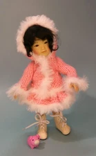 Hand knit fashion for 8" Ten ping and similar sized dolls  by Moon Lily dolls