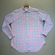 David Donahue Men's Multicolor Check Long Sleeve Button Up Shirt Size XL