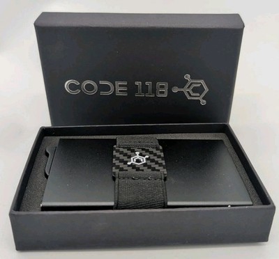 CODE 118 Automatic Smart Wallet RFID Blocking BLACK Holds 12 Cards NIB