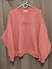 State of Mine Women's California Feminine Script Pink State Sweatshirt - Size XL
