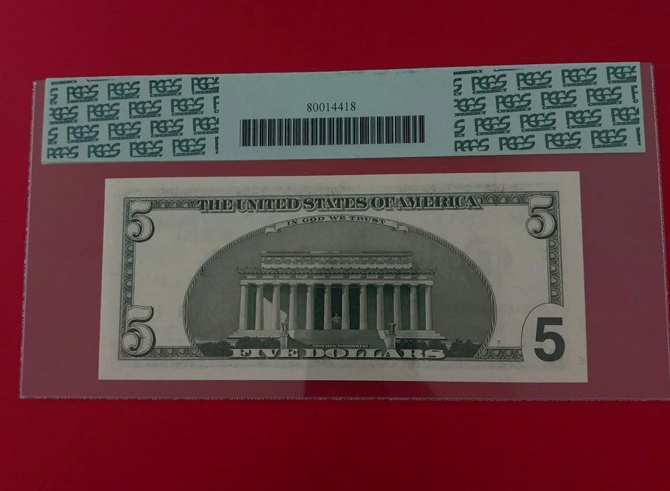 Series 2001 $5 Dollar Bill Low 3 Digit Low Serial Number Fancy Serial Number - Image 4 of 4