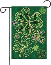 St. Patrick's Day Double-Sided Garden Flag 12x18 with Shamrock Design
