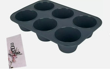 Deep And Jumbo Muffin Tray 6 Cup Large-Silicone Muffins Pan Non Stick-Giant For