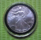 2002 American Silver Eagle 1 Troy Oz .999 Fine Silver Liberty in Capsule