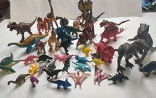 Dinosaurs Figures Mixed Lot Of 40 Various Types Plastic. Ja Ru, Jurassic Park 