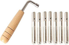 Liyafy 7Pcs Tuning Pins with L-Shape Tuning Wrench for Lyre Harp Strings and Oth