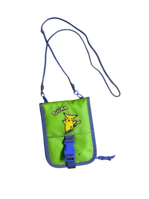 Vintage Pokemon Pikachu Gameboy Green Carrying Case W/Buckle (defected) Y2K