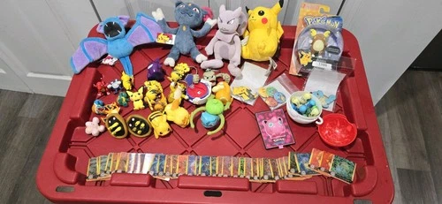 Vintage POKEMON Toy Lot Burger King, Mighty Beanz, Plush, & Artbox