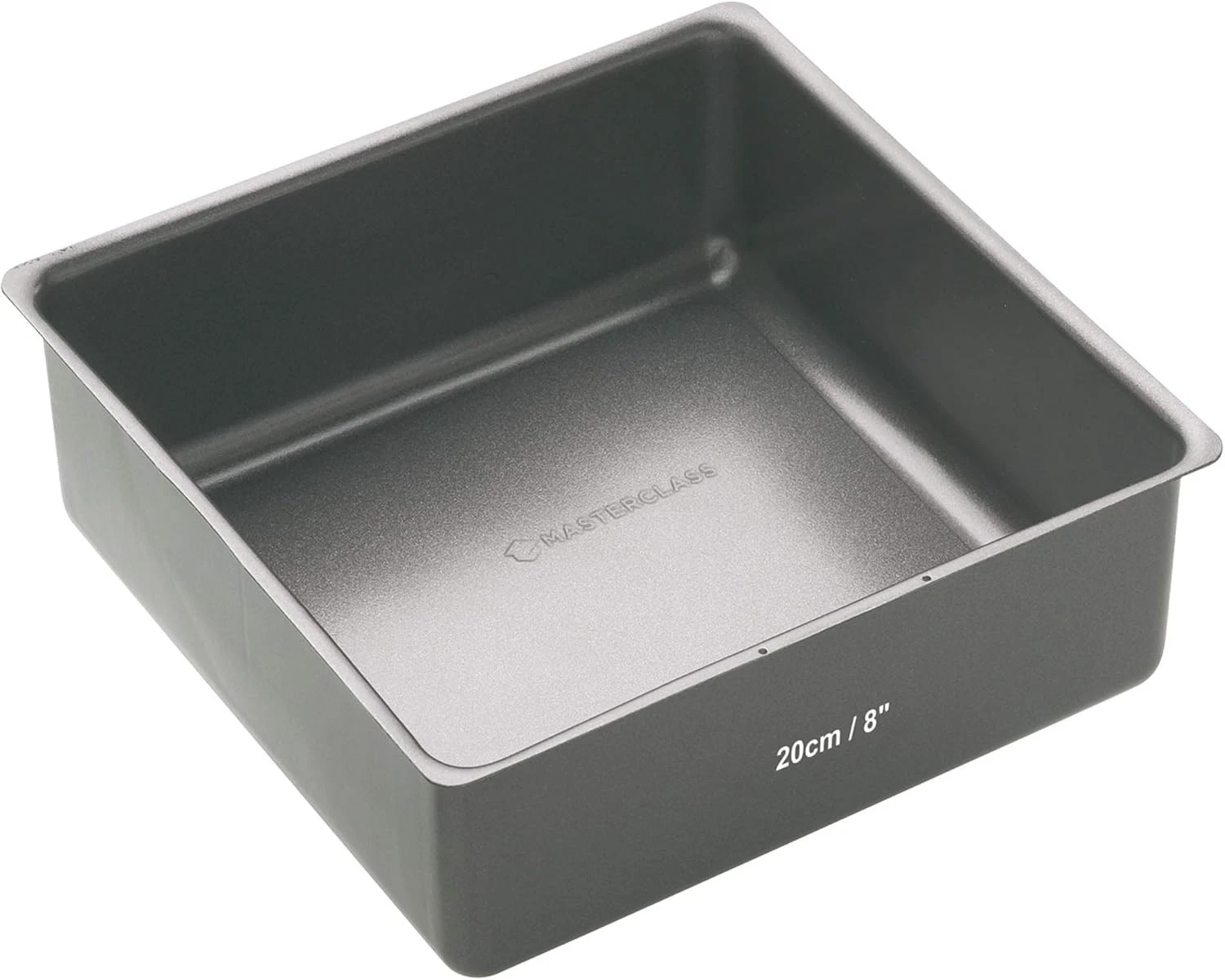 MasterClass 20cm Deep Square Cake Tin with Loose Bottom, Non-Stick, 8 Inch, Grey