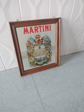 Quadro A Specchio Pubblicitario-MARTINI-Vintage 30x34 Cm