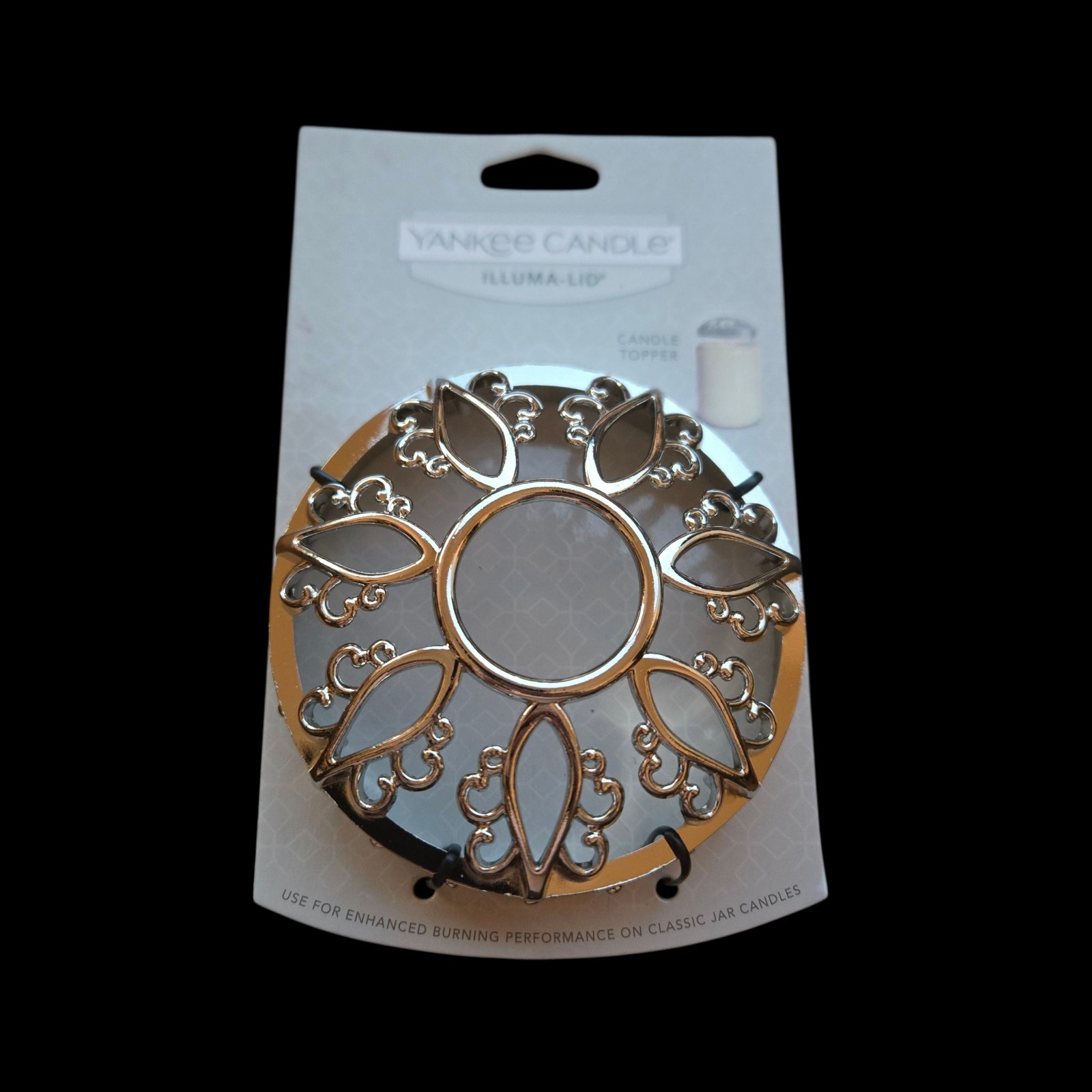 Yankee Candle Illuma-Lid Jar Topper Silver Holly Leaf & Berries Brand New #1