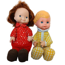 Fisher Price Stuffed Dolls Audrey Honey Lap Sitter Cloth Plastic Face Flaws