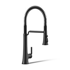 KOHLER TONE SEMI PROFESSIONAL SINK FAUCET PRE-RINSE KITCHEN FAUCET - BLACK