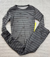 Cat  Jack Boys 14 Black Halloween Bats Long Sleeve Snuggly Soft Pajama Set