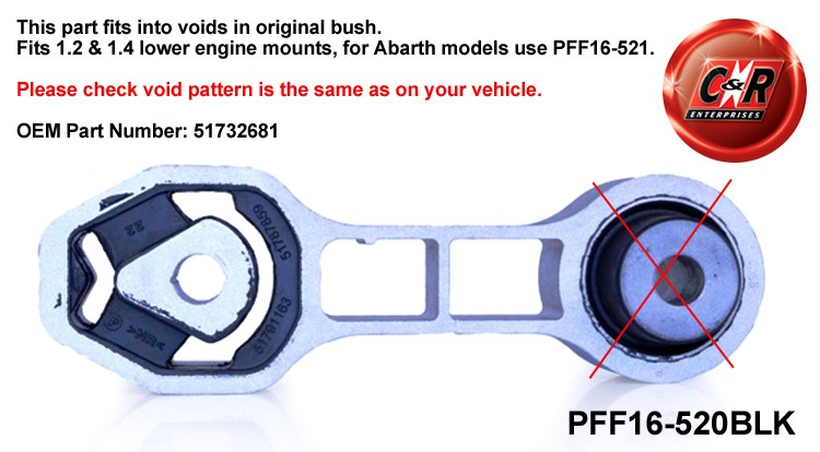 PFF16-520BLK Powerflex Black Lower Engine Mount Insert