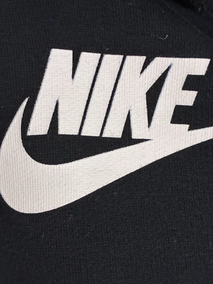 Nueva sudadera con capucha Nike para mujer M negra, clásica blanca Swoosh, cuello de búco, logotipo de suéter Foto 2 de 4