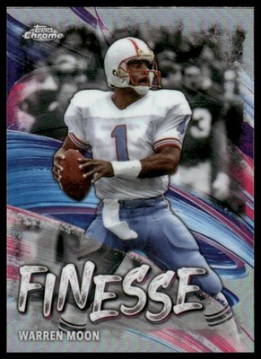 2024 Topps Chrome #F-23 Warren Moon Finesse Refractor Houston Oilers