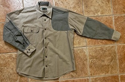Cabela s Khaki Shooting Long-Sleeve Button Up Hunting Shirt Large Regular