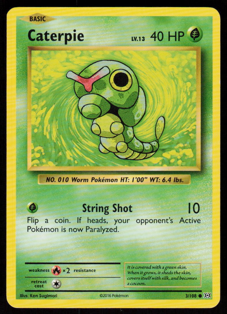Caterpie 3/108 Common Evolutions Pokemon Near Mint