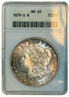1879-S Morgan Silver Dollar ANACS MS65 Old Soapbox Holder w Light Toning