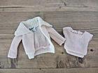 Vintage Barbie PAK Pink Wool Square Neck Sweater & Cardigan 1962 Mattel, NICE