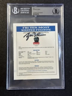 George W Bush President Signed 5x7 USAMA Bin Laden 9/11 FBI Print BGS BAS AUTO