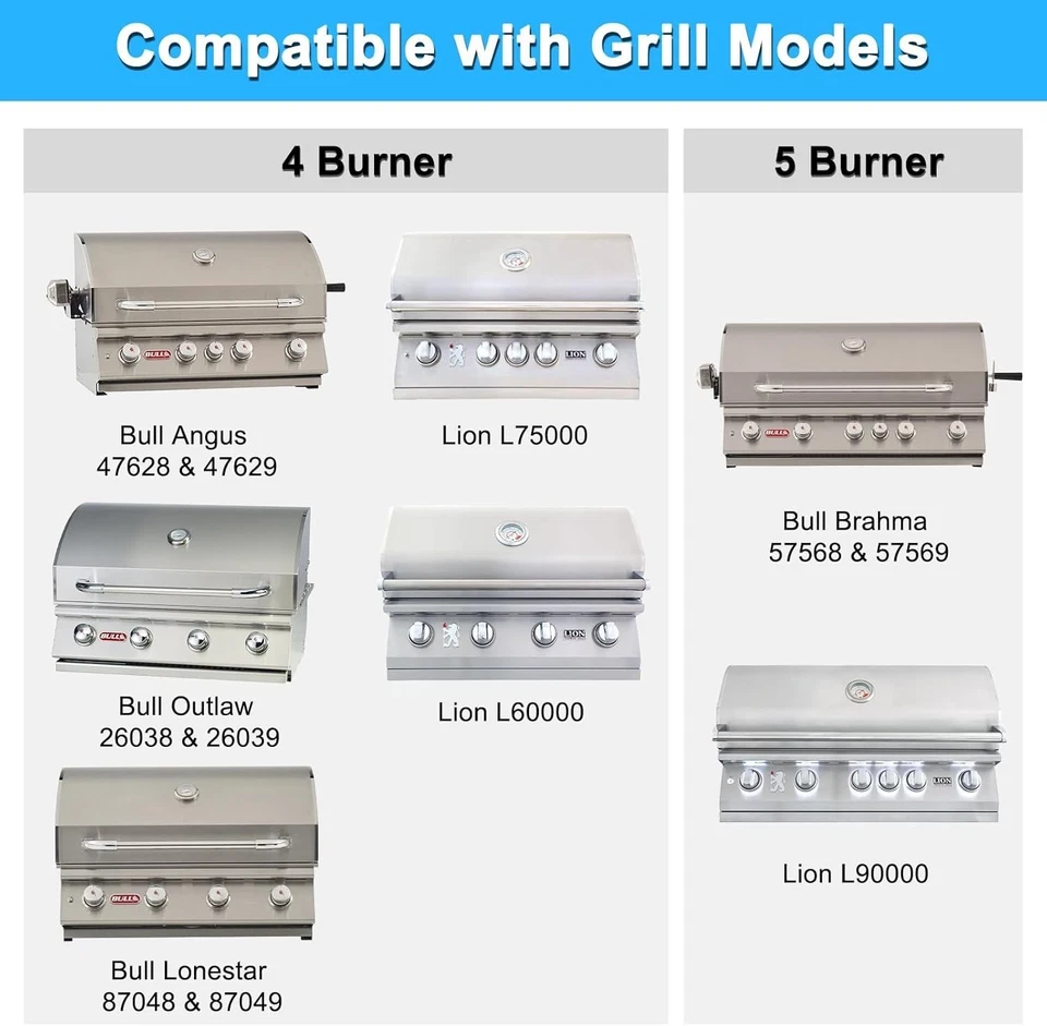 烤架替换零件适用于公牛 57568 57569 烧烤烧烤炉、火焰篡改器、燃烧器 — 第 2/4 张图片