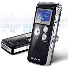 32GB Digital Voice Recorder - Activated with Playback S, Black