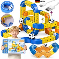Kinder Magnetische Eisenbahn DIY Cube Track Spielzeug p&auml;dagogische Zugschiene 3+