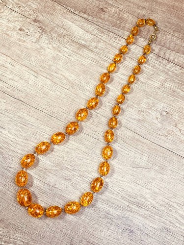 Imitation Amber Beads Round Gold Jewelry Necklace Bracelet