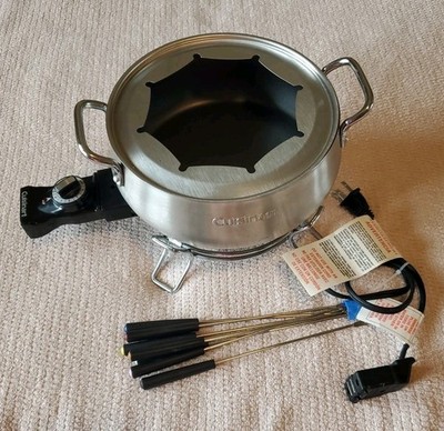Cuisinart CFO-3SS Electric Fondue Set 3 Quart Stainless Steel 7 Forks with Cable