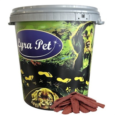 5 kg Pferdefleischstreifen Kausnack Kauartikel Hund Lyra Pet  in 30 L Tonne