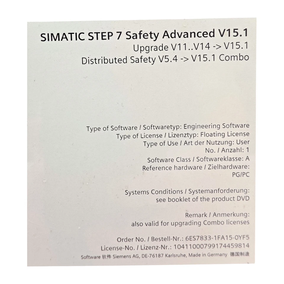SIEMENS 6ES7833-1FA15-0YF5 ENGINEERING-SOFTWARE - Bild 3 von 3