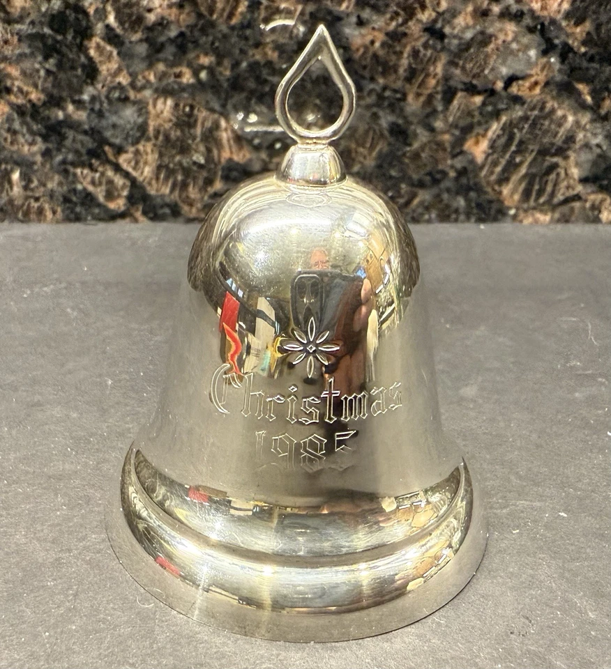 Campana navideña vintage Reed & Barton 1985 plata esterlina con caja BONITA Foto 2 de 4